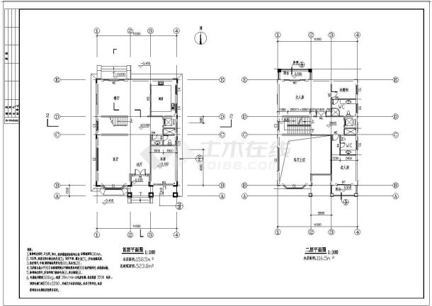某区域四层独栋别墅建筑CAD参考图-图二