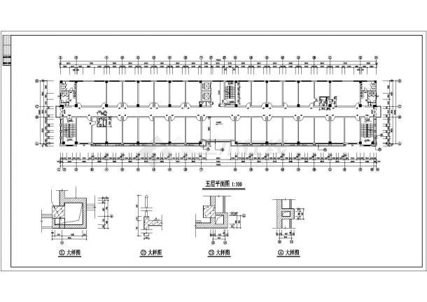 南宁市某单位9400平米7层框架结构实训大楼建筑设计CAD图纸-图二