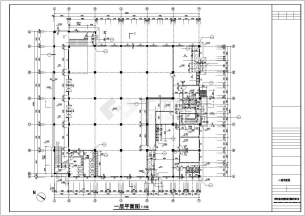 北京某高校6200平米4层框架结构学生食堂建筑设计CAD图纸-图二