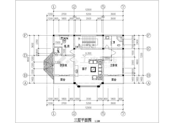 单家独院式四层别墅建筑设计施工图-图二