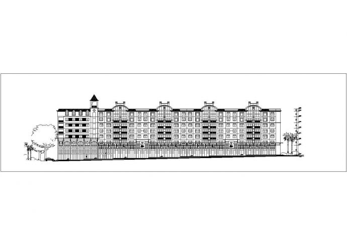6600平米7层框混结构沿街商住楼平立面设计CAD图纸（底层商铺）_图1