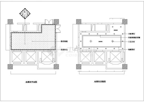 某高档宾馆现代风格室内装修设计cad全套施工图纸-图二