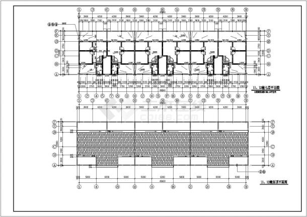 8200平米左右6+1层框混结构商住楼建筑设计CAD图纸（底层商用）-图一