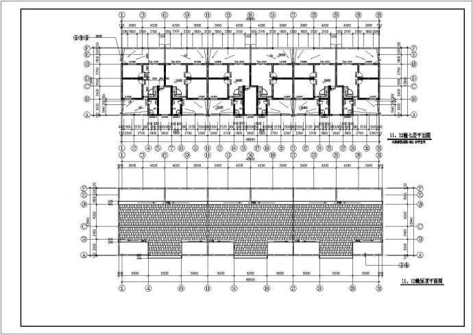 8200平米左右6+1层框混结构商住楼建筑设计CAD图纸（底层商用）_图1