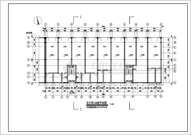 3千平米6层框混结构商住楼建筑设计CAD图纸（底层商铺/含跃层）-图二