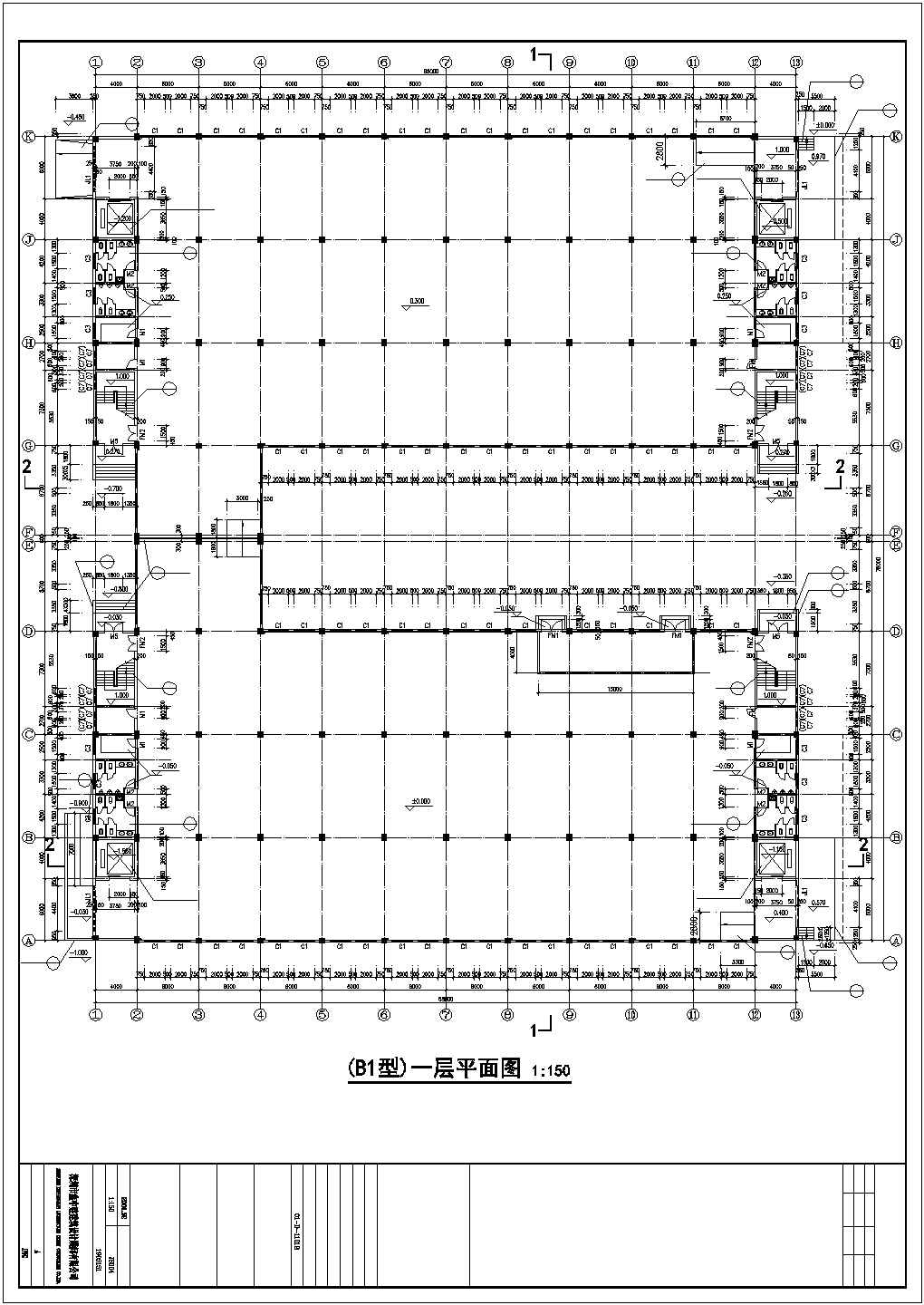厂房设计_三层砖混结构加工厂房全套建筑设计CAD图纸（三种方案）