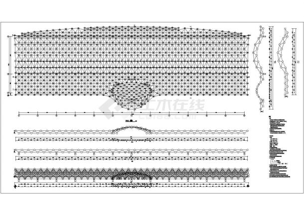 某汽车城框架钢结构建筑CAD施工图-图二