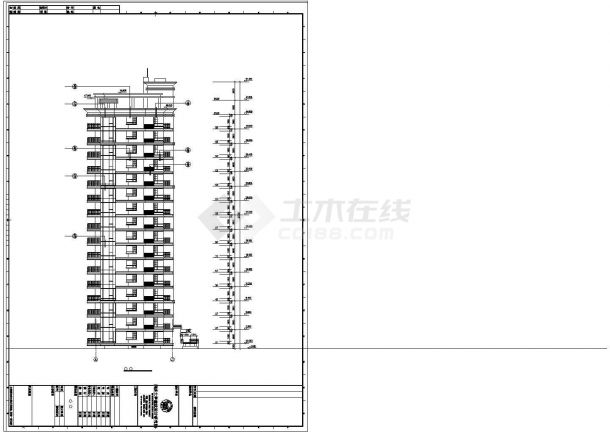 广州某6600平米14层公寓住宅楼全套建筑设计CAD图纸-图一