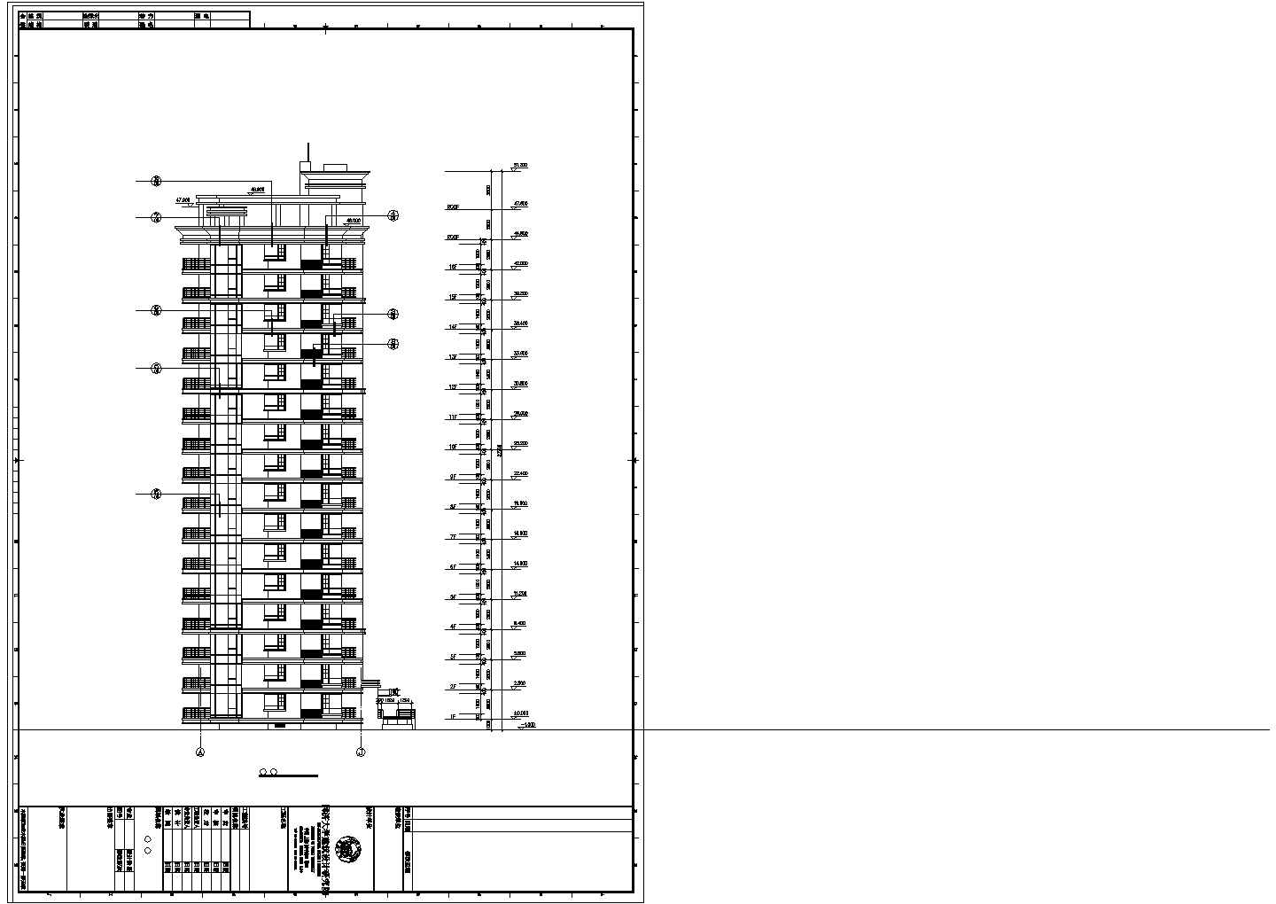 广州某6600平米14层公寓住宅楼全套建筑设计CAD图纸