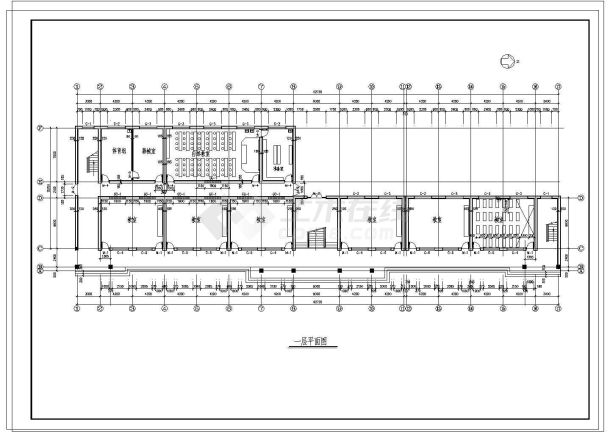 小学教学楼建施CAD平面布置参考图-图二