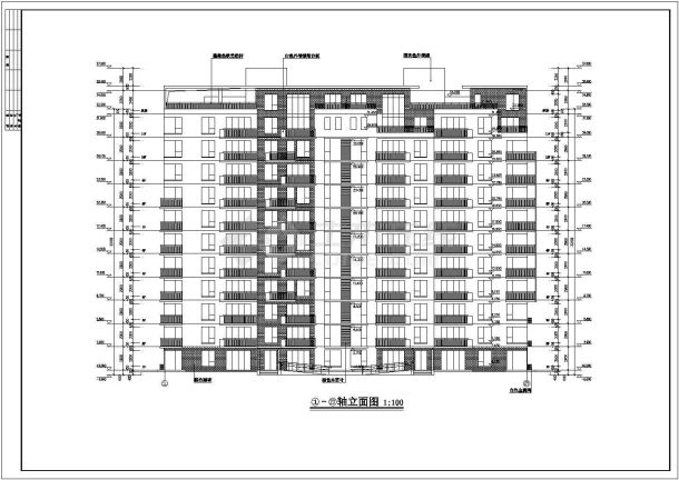 珠海市某小区8500平米11层框剪结构住宅楼砌体建筑设计CAD图纸-图二