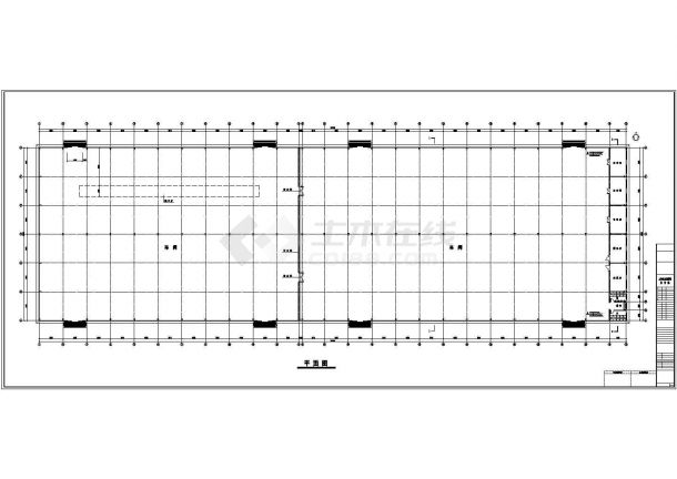 厂房设计_西安市某电子厂单层钢结构厂房建筑设计CAD图纸-图二