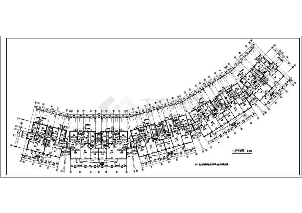 4800平米4层砖混结构组合民居住宅楼平立剖面设计CAD图纸（1层10户）-图二