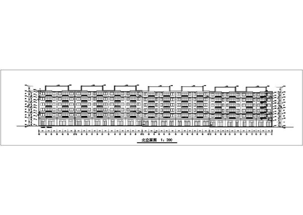 1万平米左右6层框混结构临街住宅楼平立面设计CAD图纸（1层14户）-图二