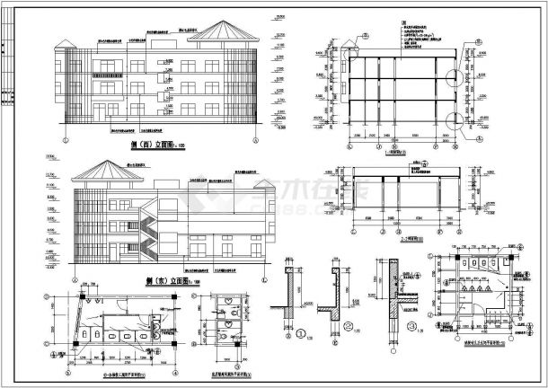 一区域公办幼儿园建筑CAD详图-图二
