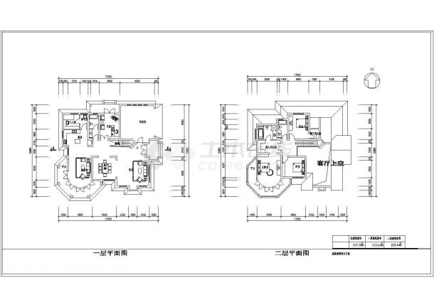 两层独栋别墅建筑设计施工图（含效果图）-图一