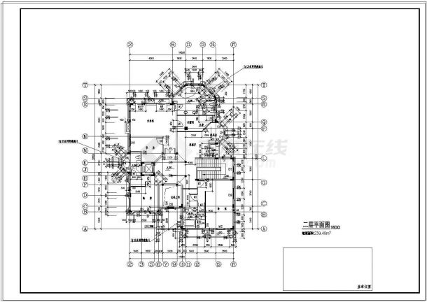 两层独栋别墅建筑设计施工图（含两张效果图）-图二