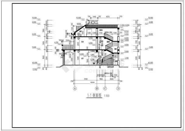某地区两层别墅建筑设计施工图纸-图二