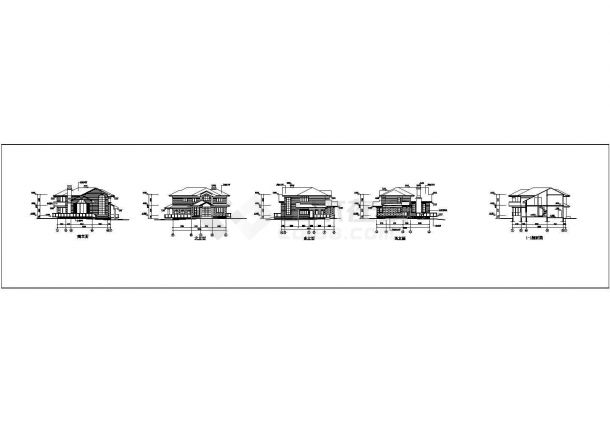 美式风格两层别墅建筑cad设计施工图（含效果图）-图一