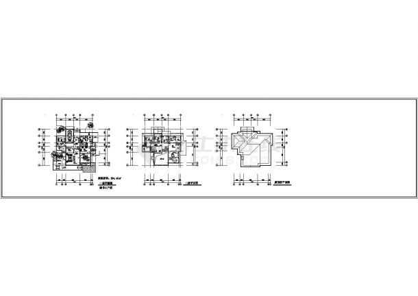 美式风格两层别墅建筑cad设计施工图（含效果图）-图二