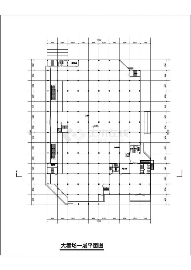 北京丰台区某3层大卖场建筑设计CAD图纸-图二