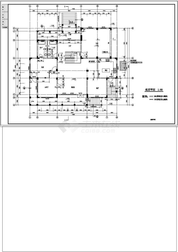 三层联排别墅建筑设计施工图纸-图二