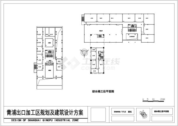 太原市某工业区4层综合楼全套建筑设计CAD图纸-图一