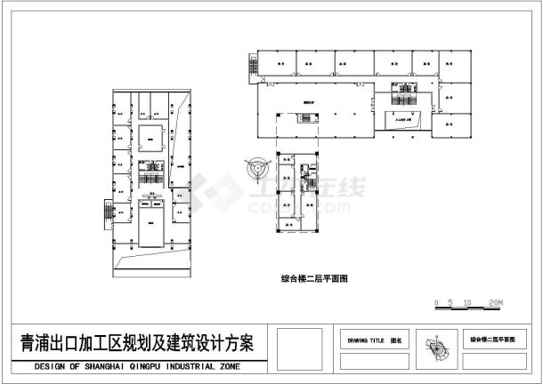 太原市某工业区4层综合楼全套建筑设计CAD图纸-图二