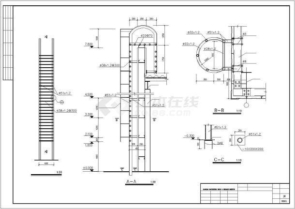 厂房设计_上海某五金厂5700平米2层车间厂房建筑设计CAD图纸-图一