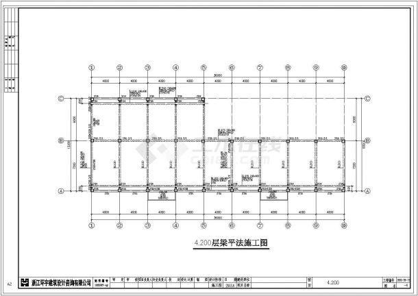 湖州某公司370平米单层框架结构机修车间建筑设计CAD图纸-图二