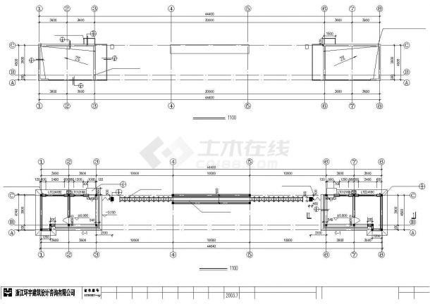 浙江某工厂60平米单层门卫室建筑设计CAD图纸-图一