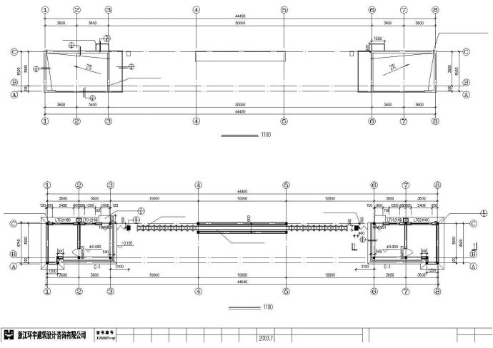 浙江某工厂60平米单层门卫室建筑设计CAD图纸_图1