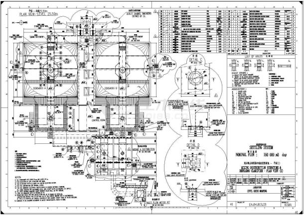 [福州]高密度沉淀池工艺设计cad图纸（高效澄清池）-图二