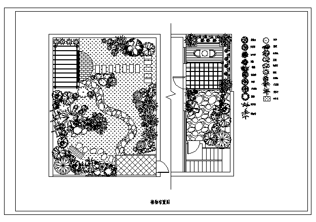 花某园庭院景观绿化组设计cad图，共十张_图1