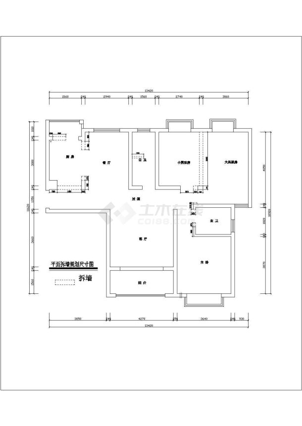 某家居住宅全套装修设计施工图-图二