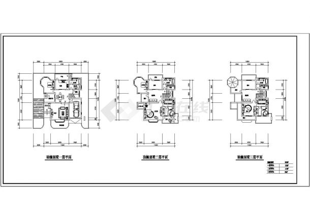 平屋顶与坡屋顶相结合的3层独栋别墅建筑设计施工图-图一