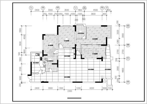 简约风格三居装修施工图（含效果）。cad图纸-图二