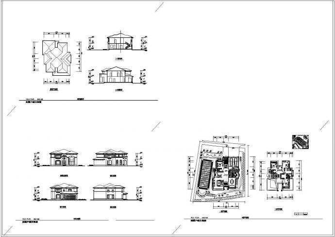 两层别墅建筑两个方案设计施工图_图1