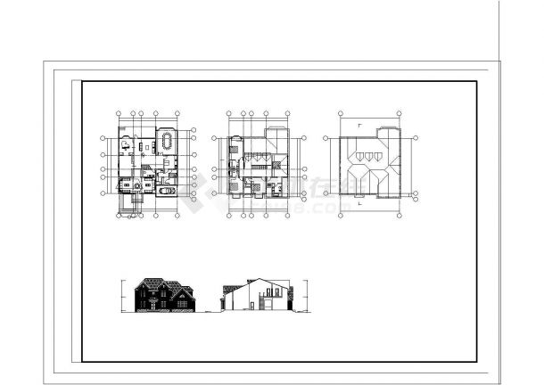林间别墅建筑设计方案施工图（含4张效果图）-图一