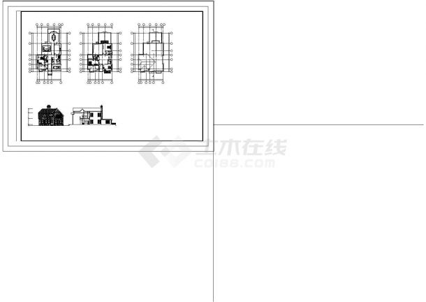 林间别墅建筑设计方案施工图（含4张效果图）-图二