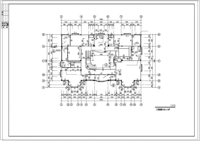 某三层豪华型别墅建筑设计cad施工图（有效果图）_图1