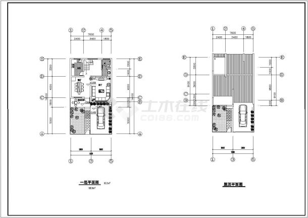 300平米3层徽派别墅民居楼建筑设计CAD图纸-图二