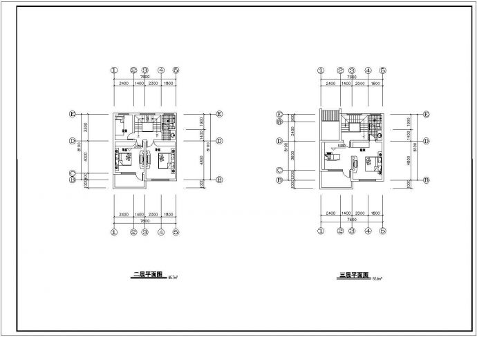 三层经典徽派别墅全套建筑设计CAD图纸（5种方案）_图1