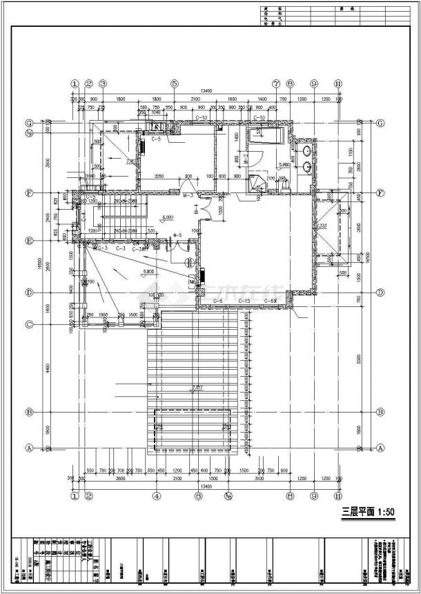 总建筑面积401.35平米3层独栋别墅建筑设计施工图-图二
