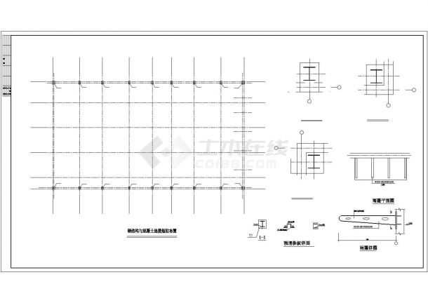 某钢混结构东风4S店设计cad详细结构施工图（ 含设计说明）-图一