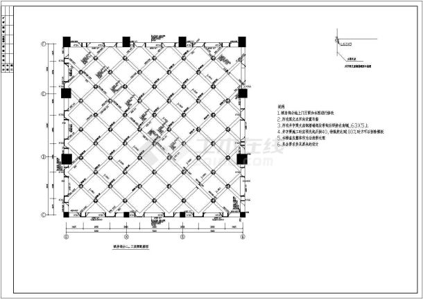 某框架结构高层商住楼设计cad全套结构施工图-图二