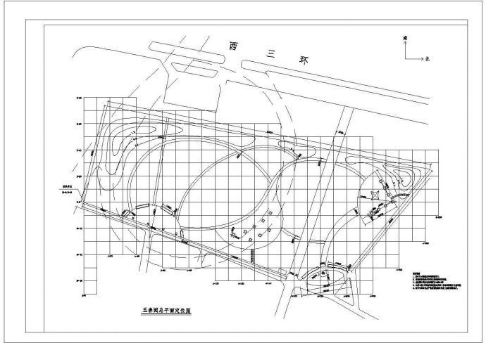 玉春园（休闲园林广场）景观绿化规划设计cad总平面施工图（含设计说明）_图1