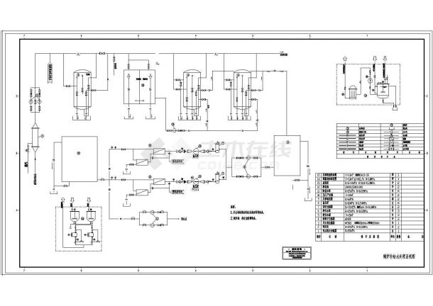 某电厂锅炉水设计处理cad图纸-图一