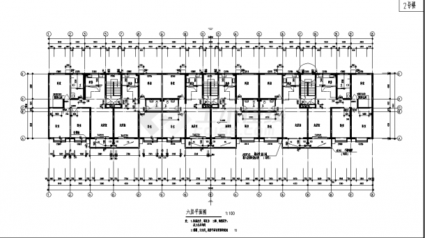 六层砖混结构住宅楼全套建筑结构设计施工cad图纸，含设计说明-图二