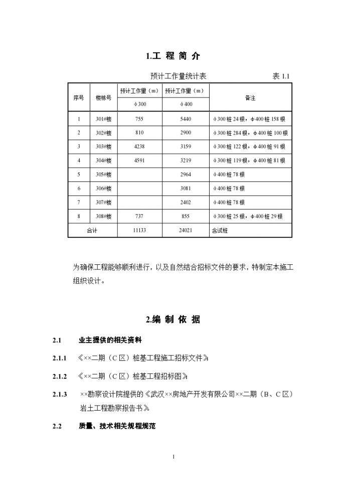 武汉市某工程二期c组团桩基工程（锤击管桩）施工设计方案_图1